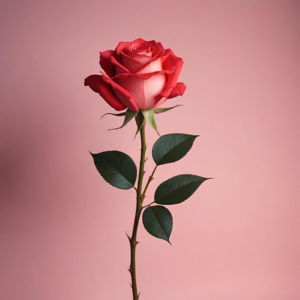 rose with plain background cinematic view photo
