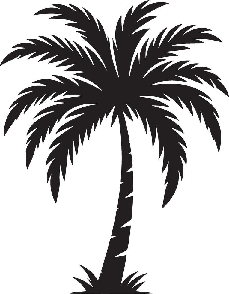 Palm tree silhouette illustration design editable vector