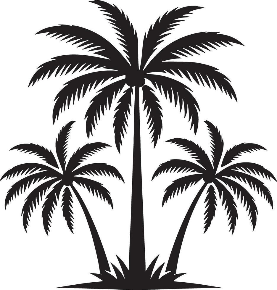Palm tree silhouette illustration design editable vector