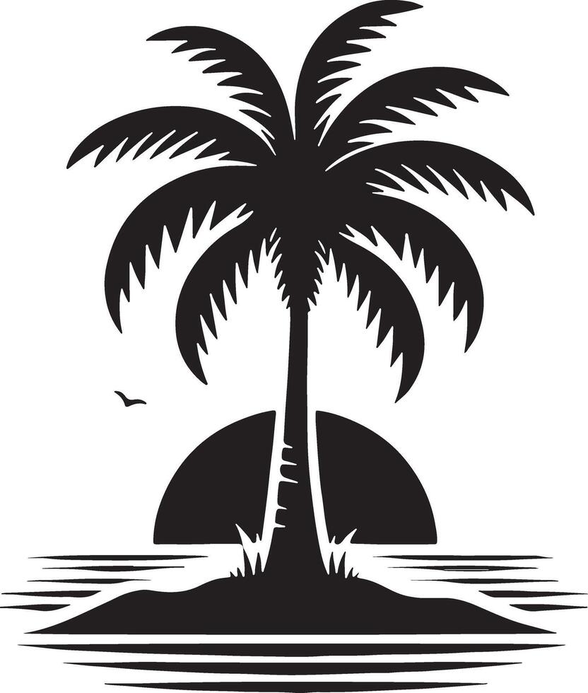 Palm tree silhouette illustration design editable vector