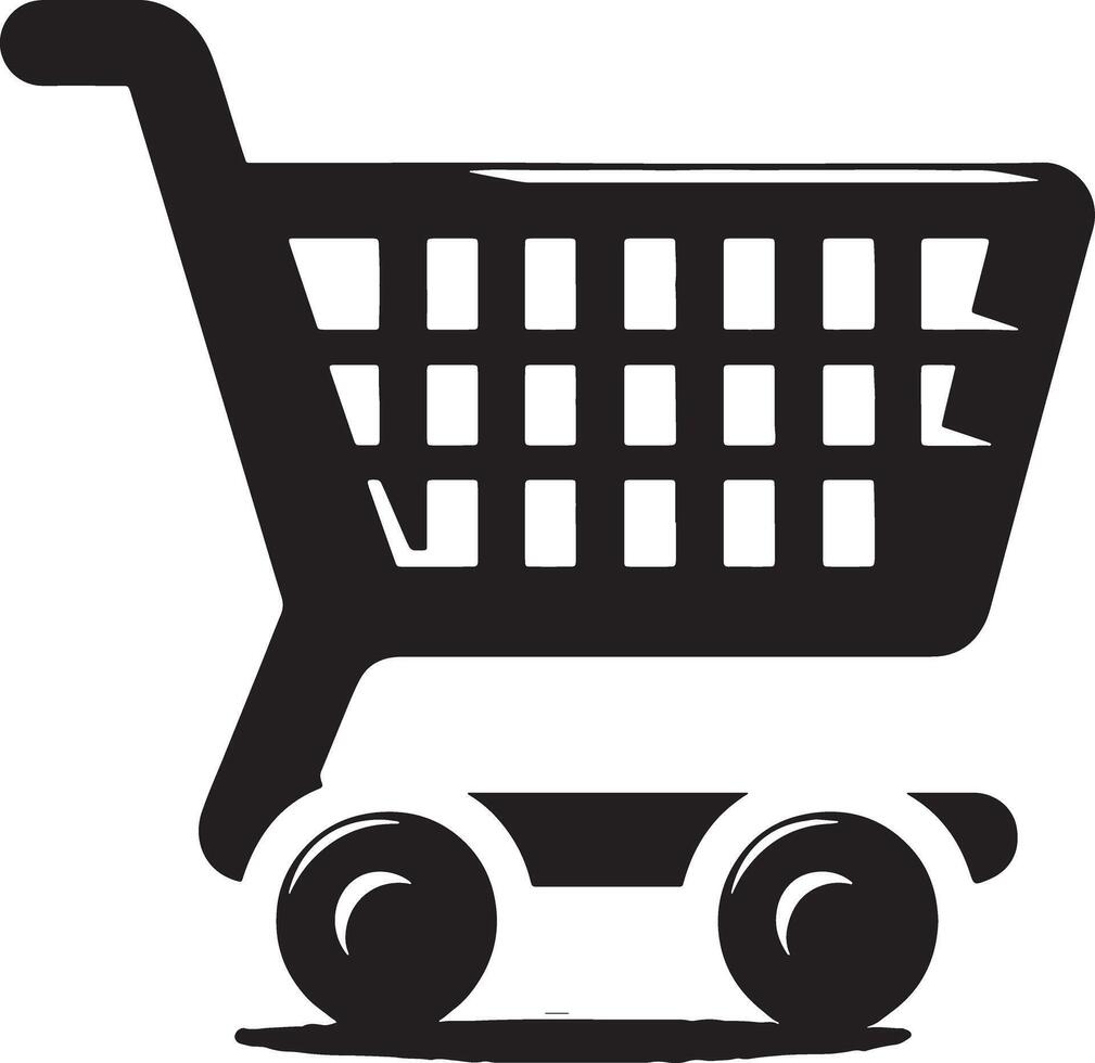 Editable Shopping Cart Silhouette Illustration vector