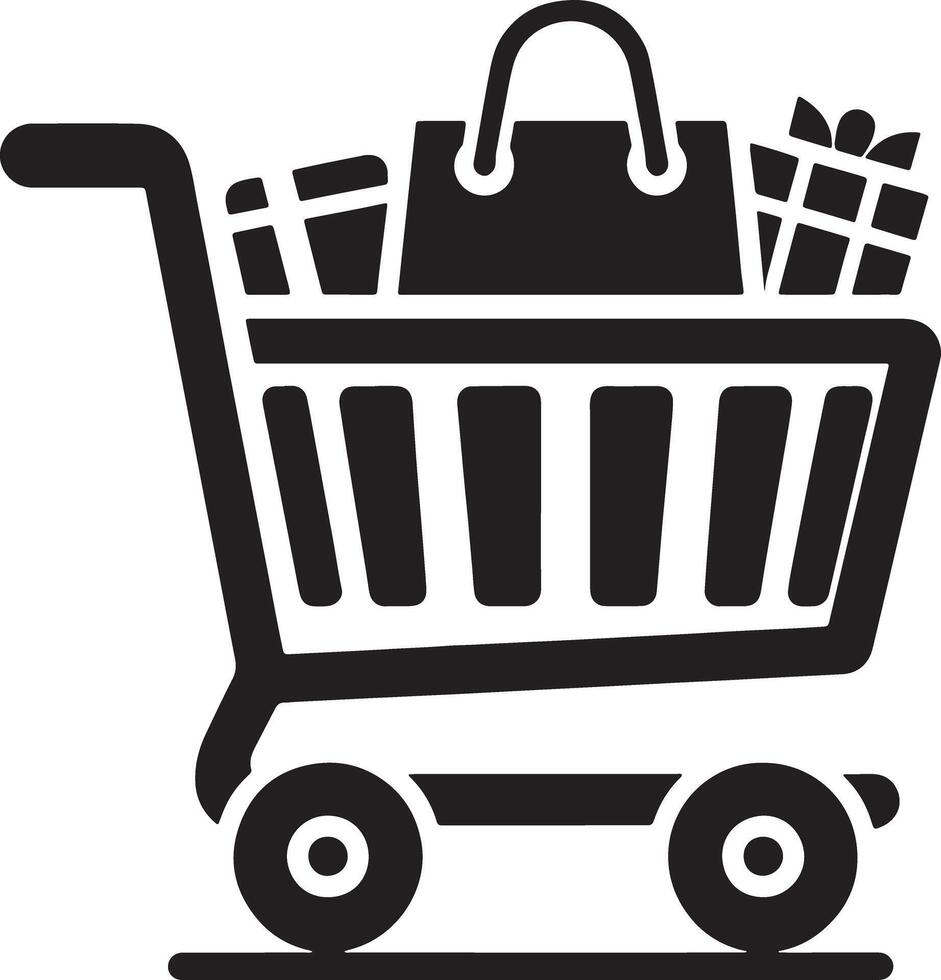 Editable Shopping Cart Silhouette Illustration vector