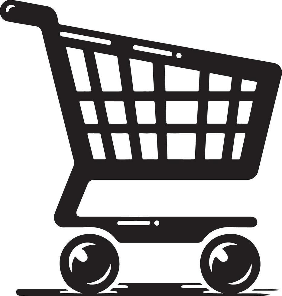 Editable Shopping Cart Silhouette Illustration vector