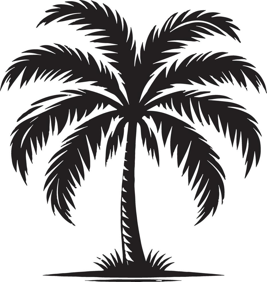 Palm tree silhouette illustration design editable vector