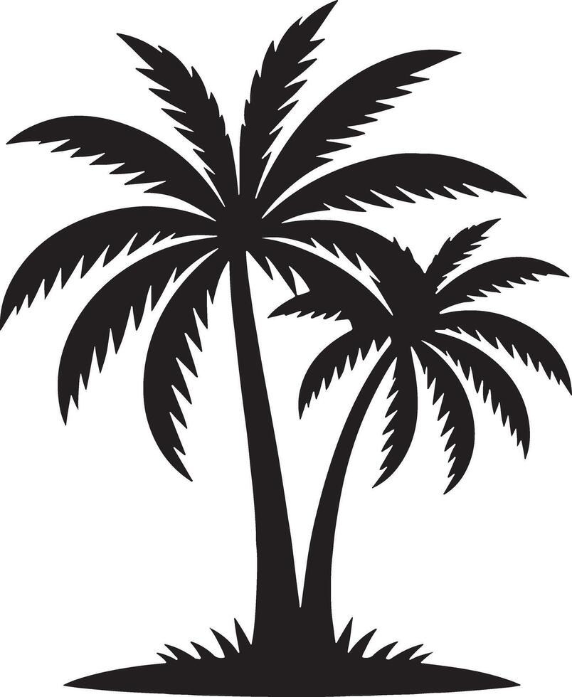 Palm tree silhouette illustration design editable vector