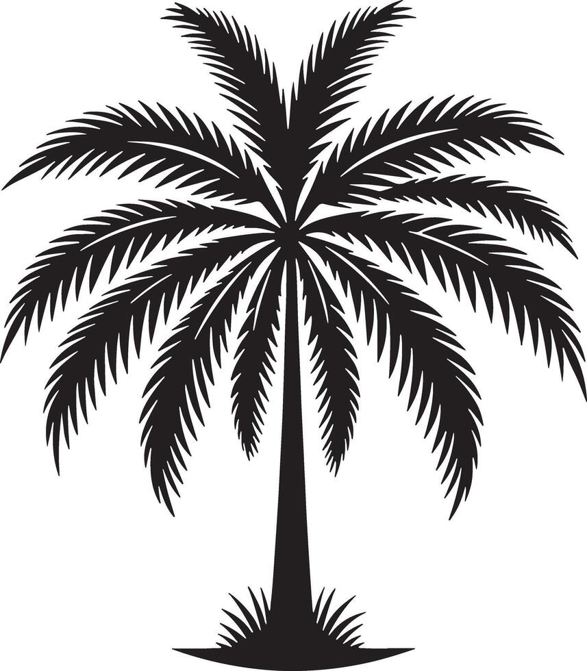 Palm tree silhouette illustration design editable vector