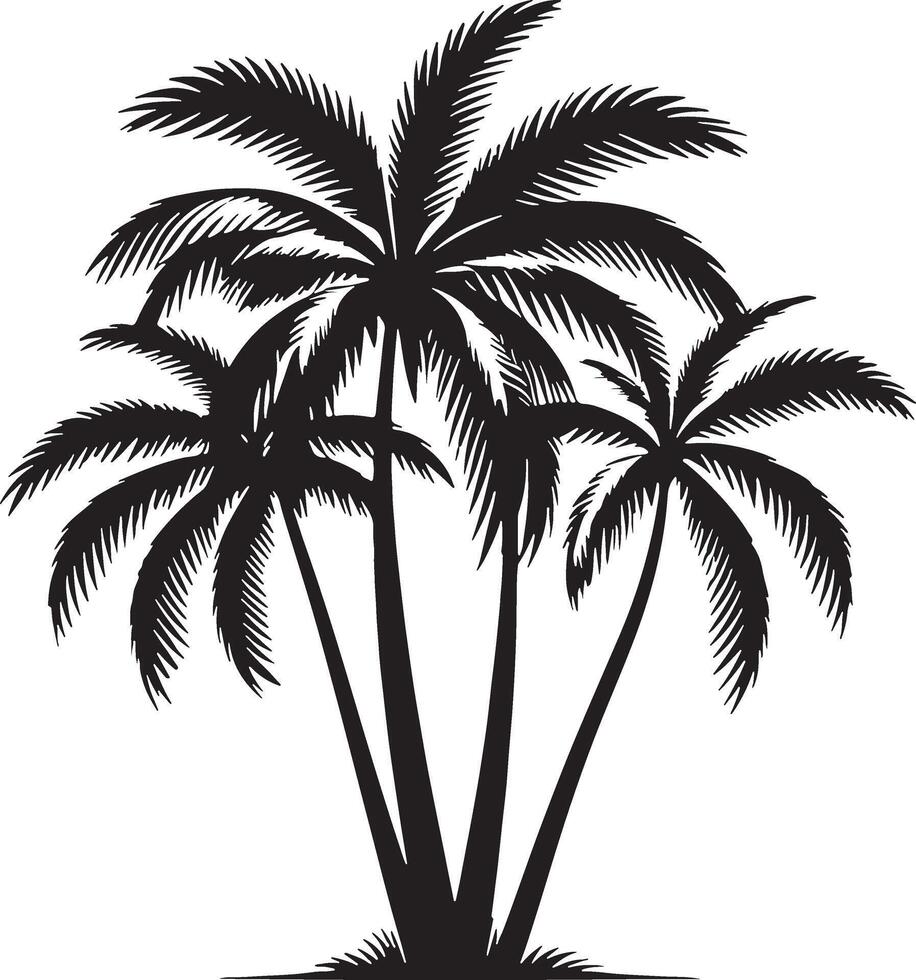 Palm tree silhouette illustration design editable vector