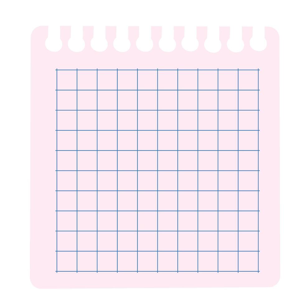 Square squared paper from a notebook. Empty notebook paper. Education concept vector