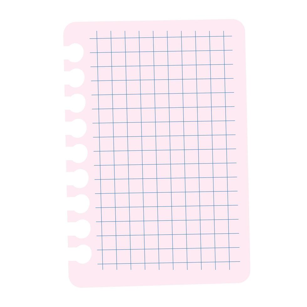 Square squared paper from a notebook. Empty notebook paper. Education concept vector