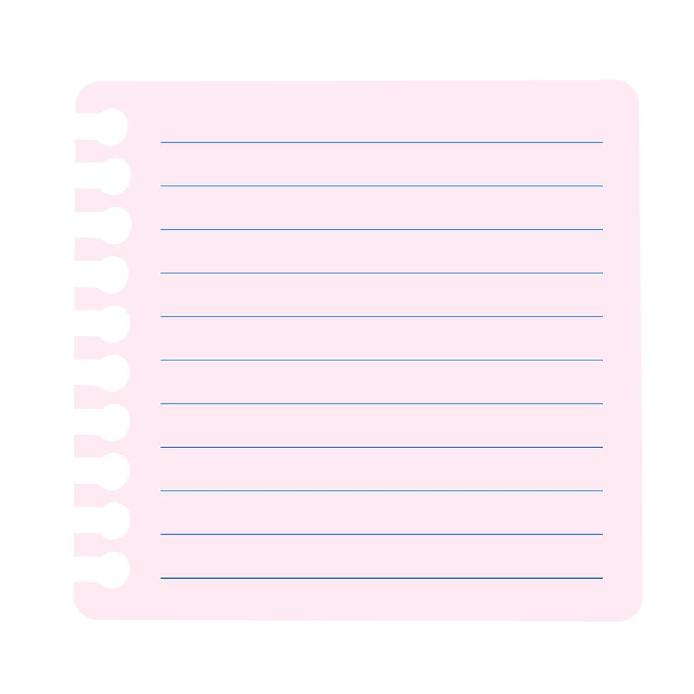 Square Lined paper from a notebook. Empty notebook paper. Education concept vector