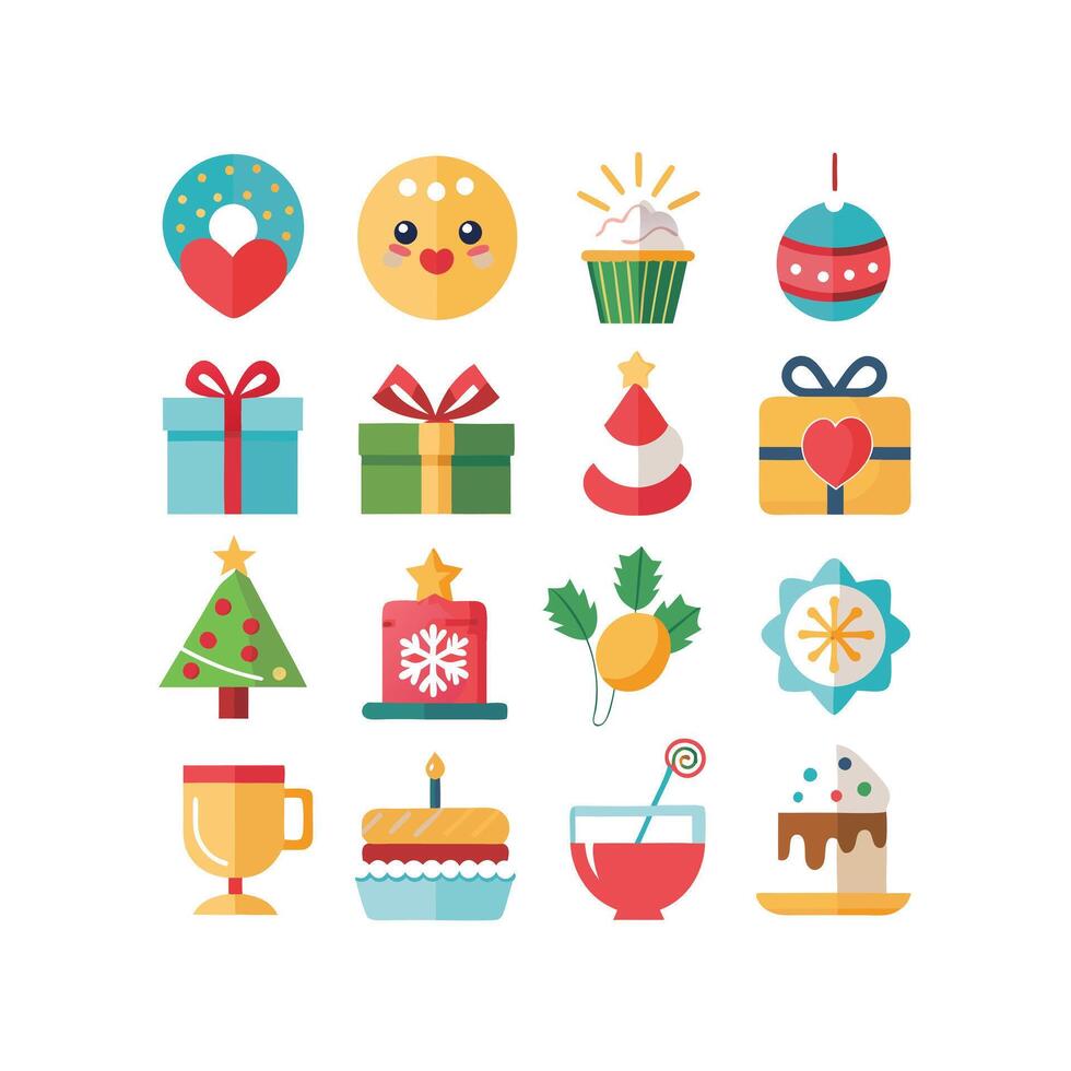 Holiday and Event Icon Set Collection Illustration vector