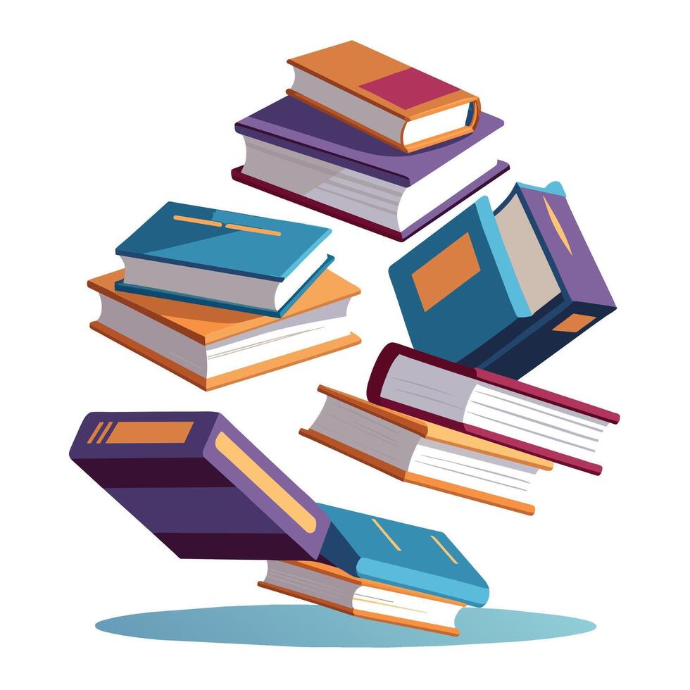 Book stack Illustration concept vector