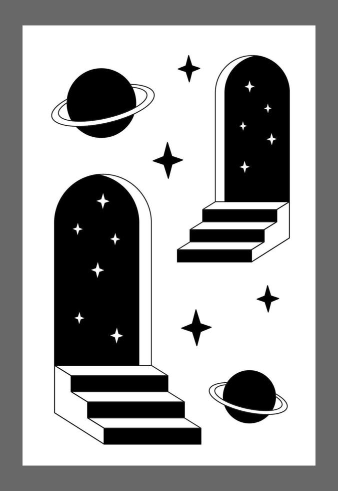 Surrealism poster. Surrealism elements background. vector