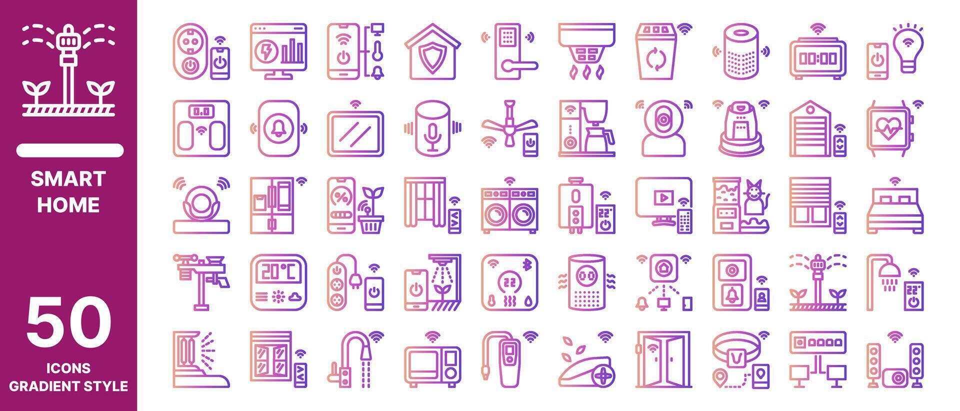 Smart Home Icon Pack Gradient Style vector