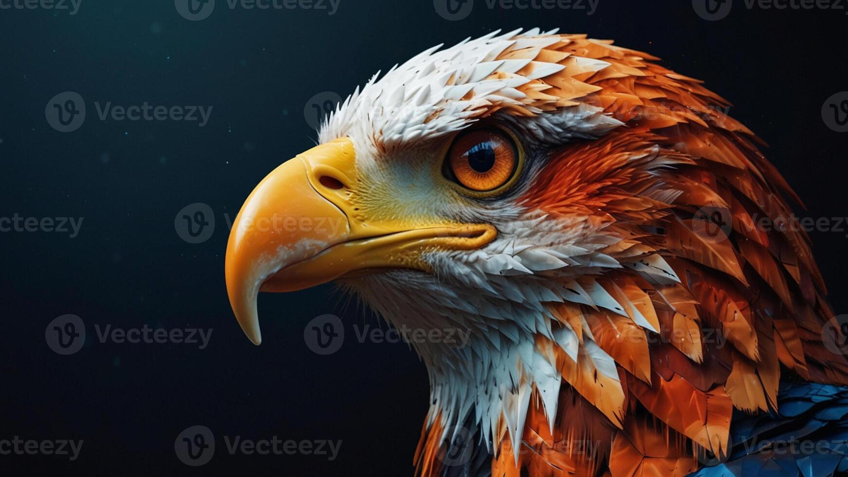 sharp geometric graphic design, professional, eagle bird with sharp gaze photo