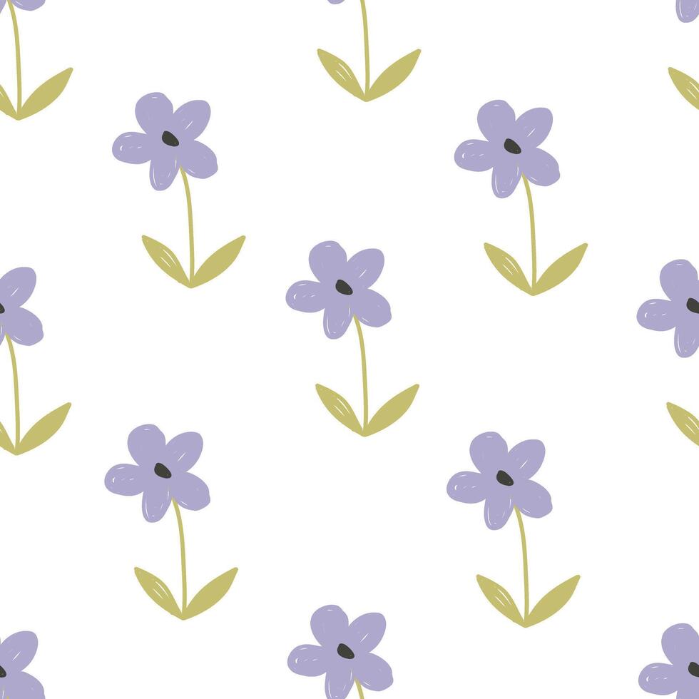 seamless pattern with cartoon flowers. vector