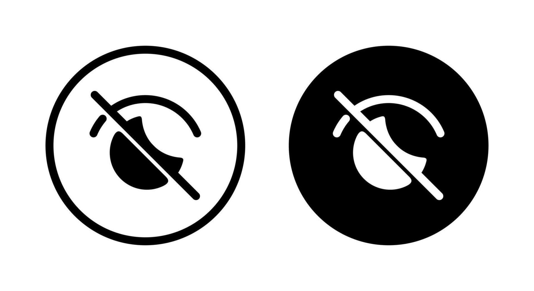 Sensitive content, cross eye icon on black circle. Social media post hide sign symbol vector