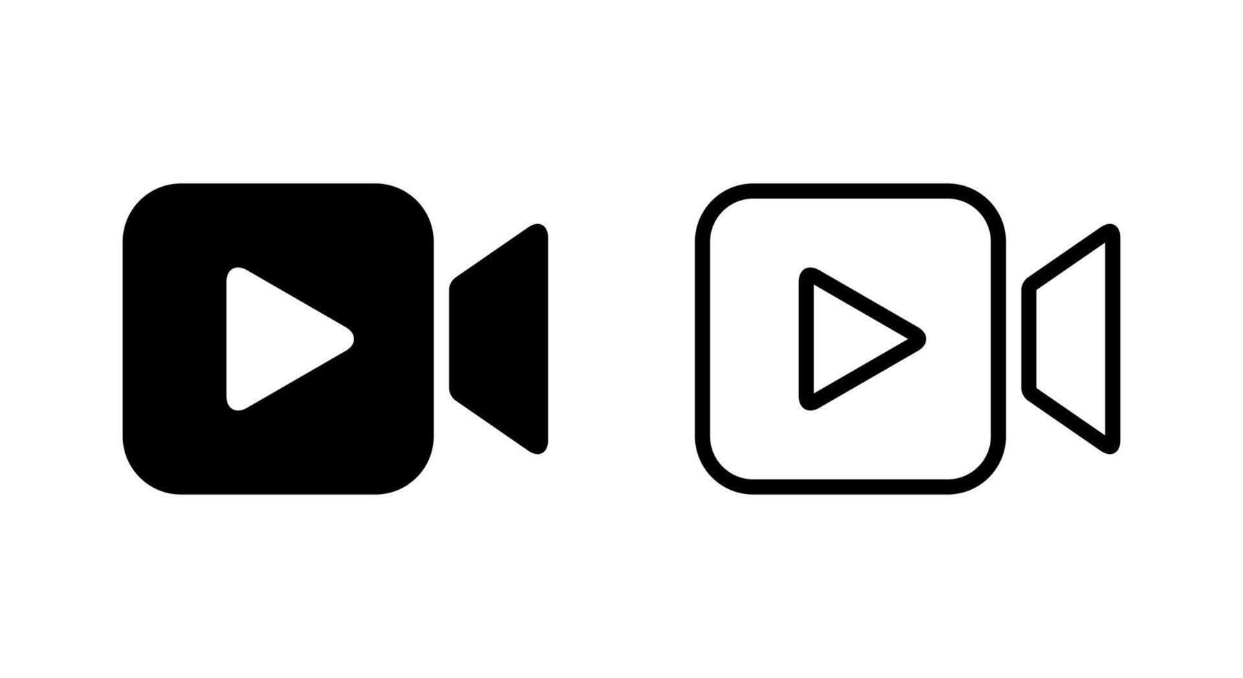 camera with play button icon in generic style. Streaming concept vector