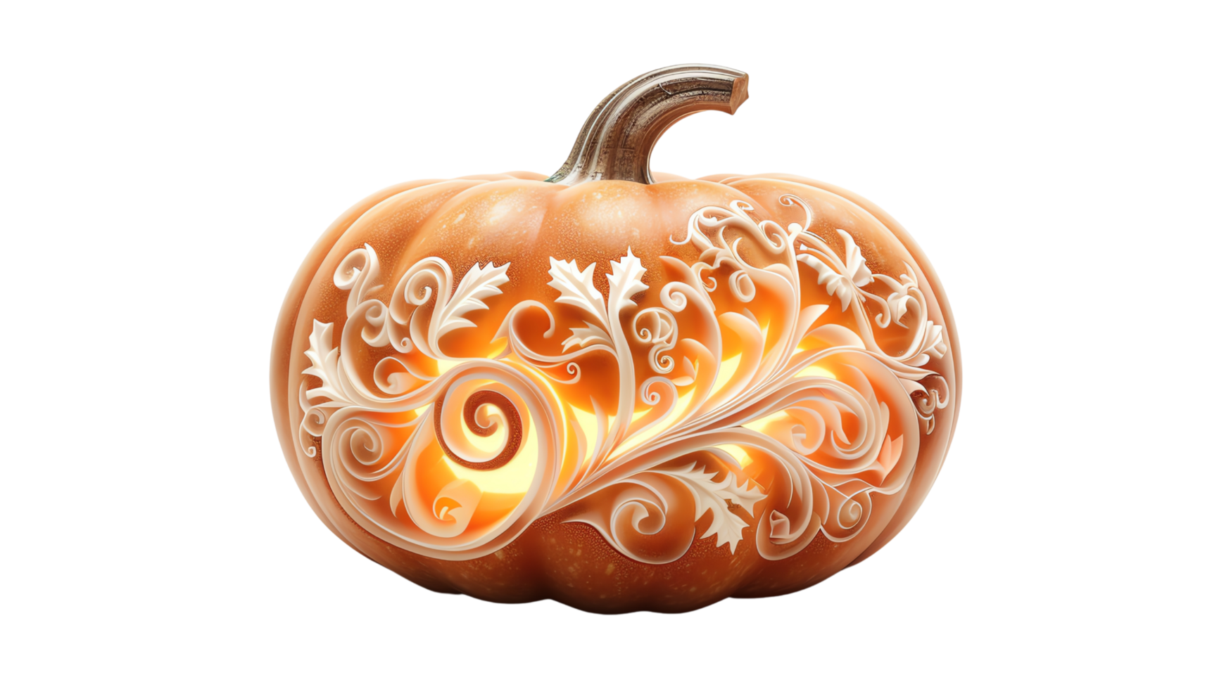 Colorful painted pumpkin with intricate floral designs, perfect for autumn or Halloween themed decorations and artistic displays. png