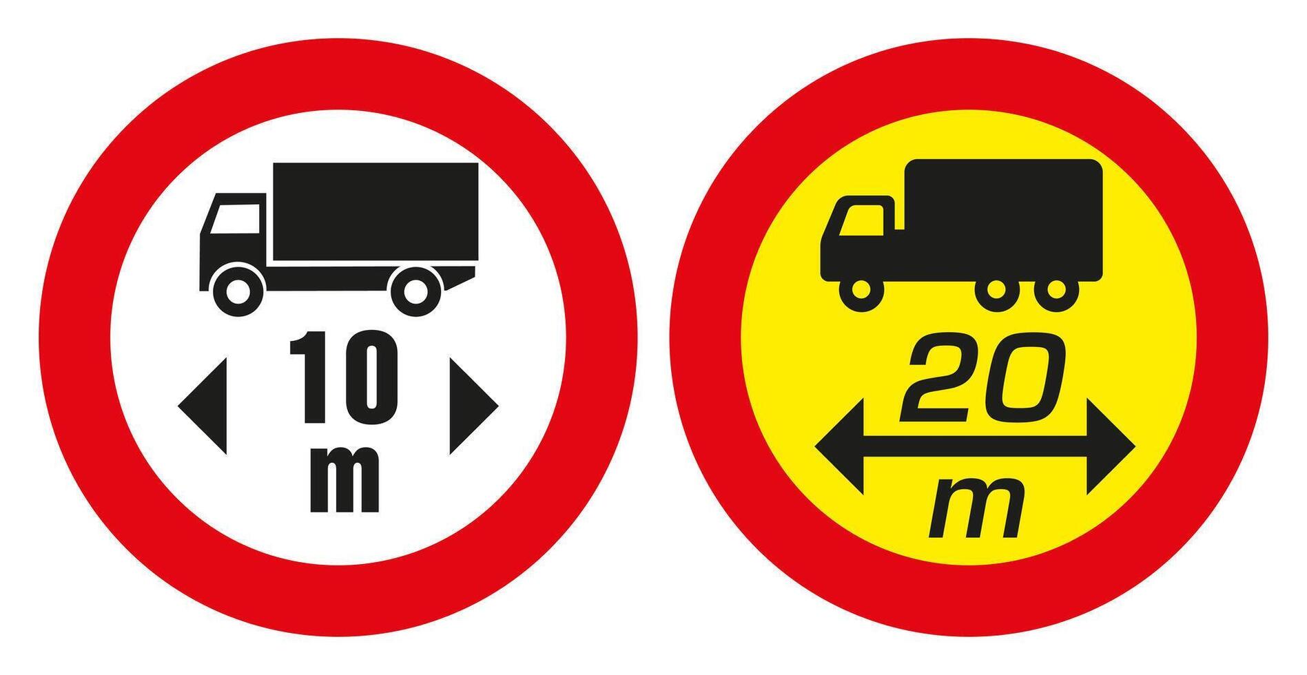 Road Signs. A sign prohibiting the passage of cars that are too long. Signs are used on roads. vector