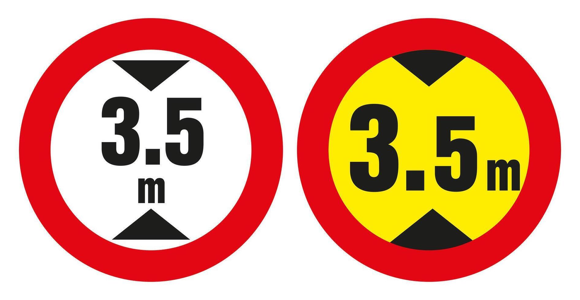 oad Signs. A sign prohibiting passage with a car that is too high. Signs are used on roads. vector