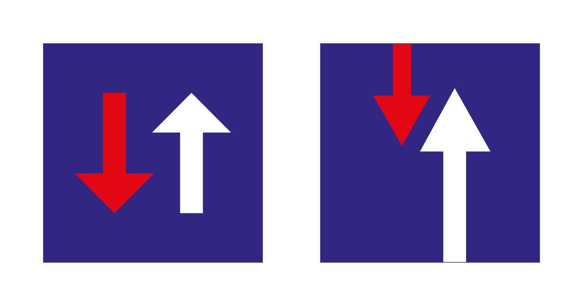 European road signs. Road sign Advantage over oncoming traffic. Illustration. vector