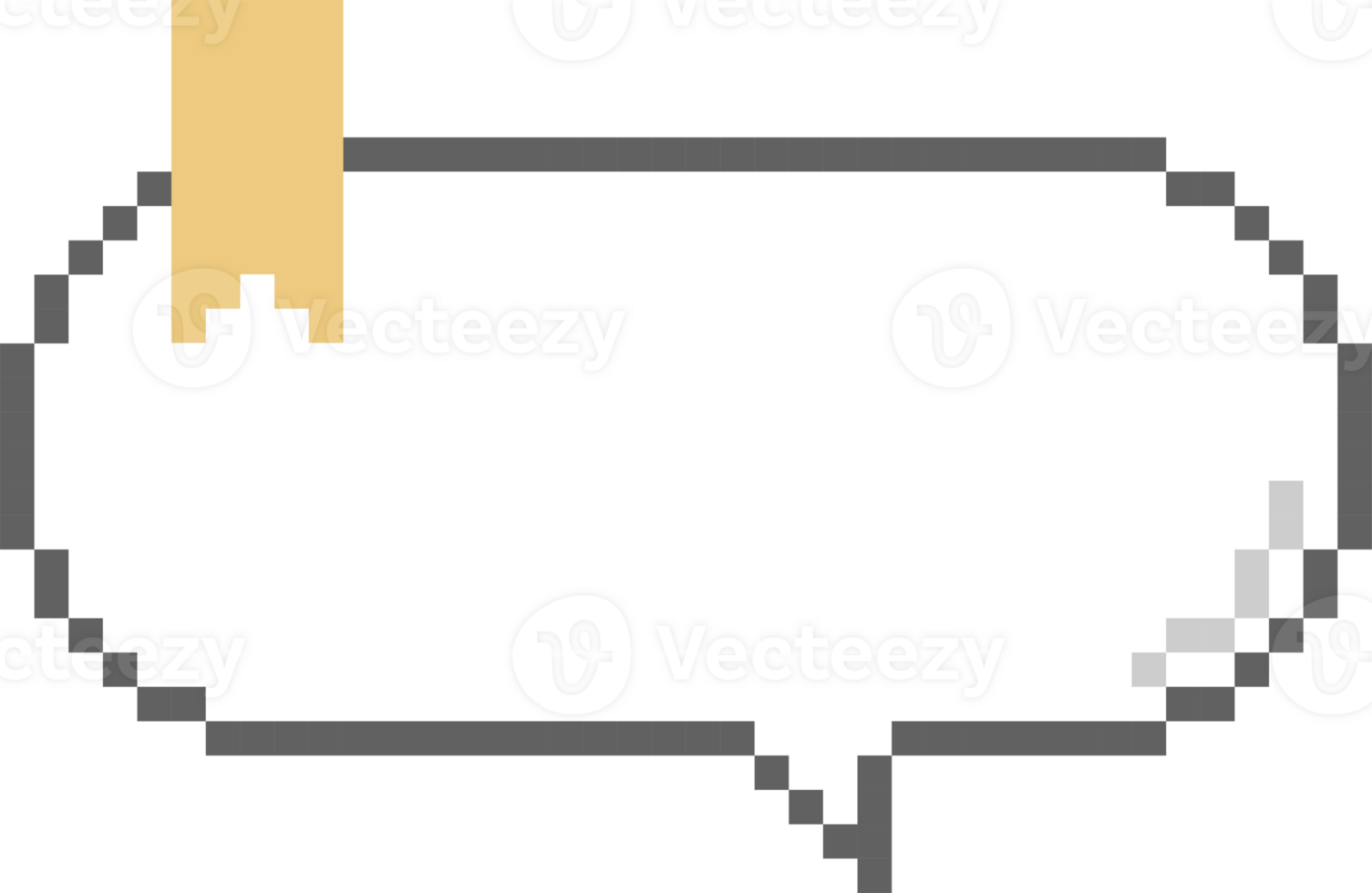 8bit retro game pixel speech bubble balloon with bookmark, icon sticker memo keyword planner text box banner png