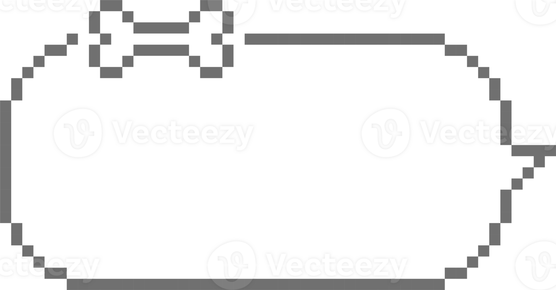 8bit retro game pixel speech bubble balloon dog bone animal pet concept icon sticker memo keyword planner text box banner png