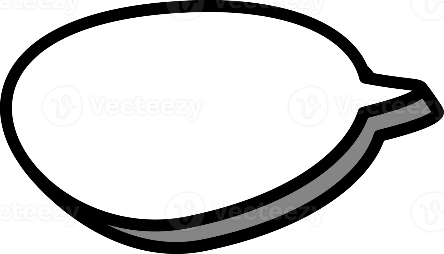 3d black and white color speech bubble balloon icon sticker memo keyword planner text box banner png