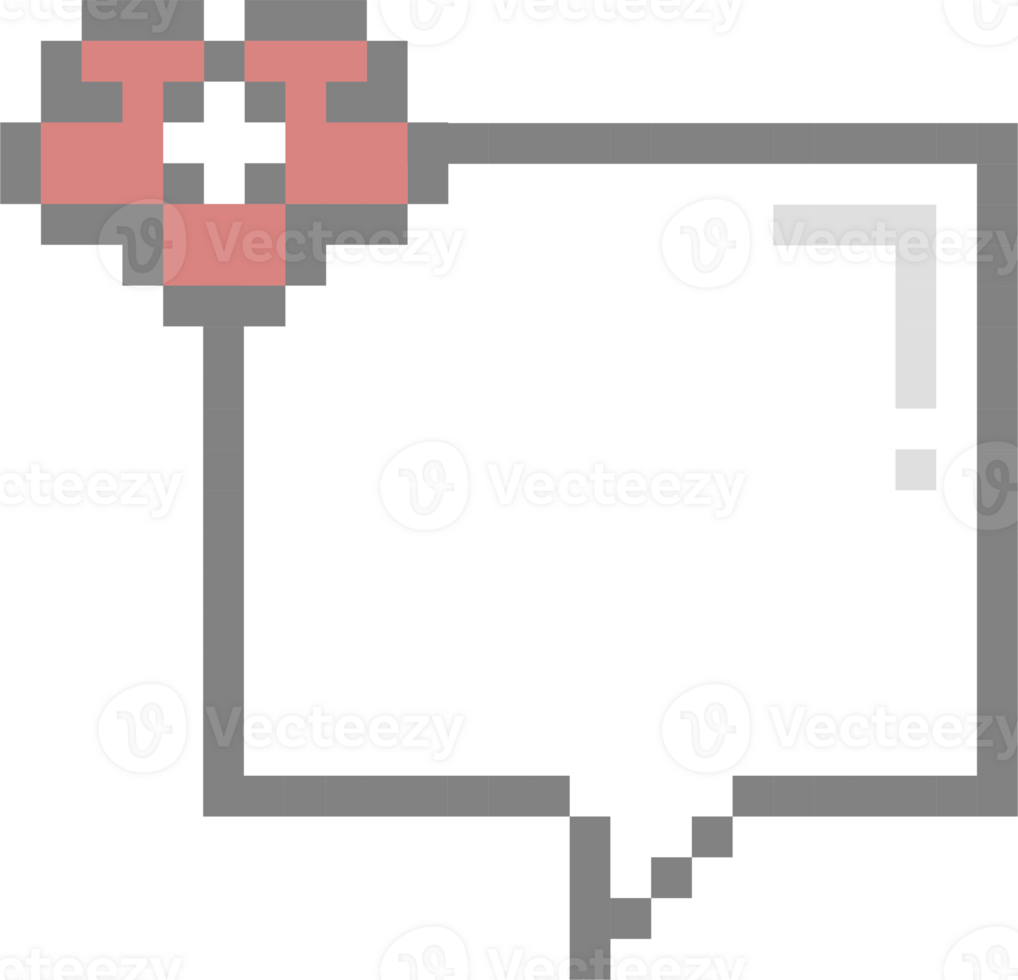 8bit retro game pixel art flower speech bubble balloon pink color icon sticker memo keyword planner text box banner png
