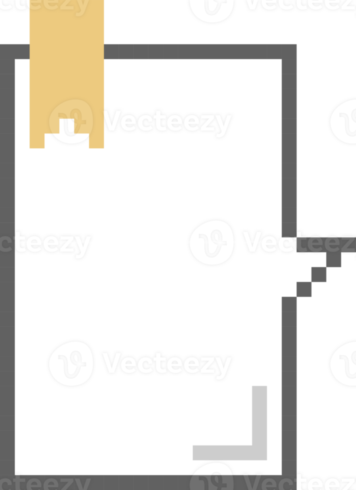8bit retro game pixel speech bubble balloon with bookmark, icon sticker memo keyword planner text box banner png