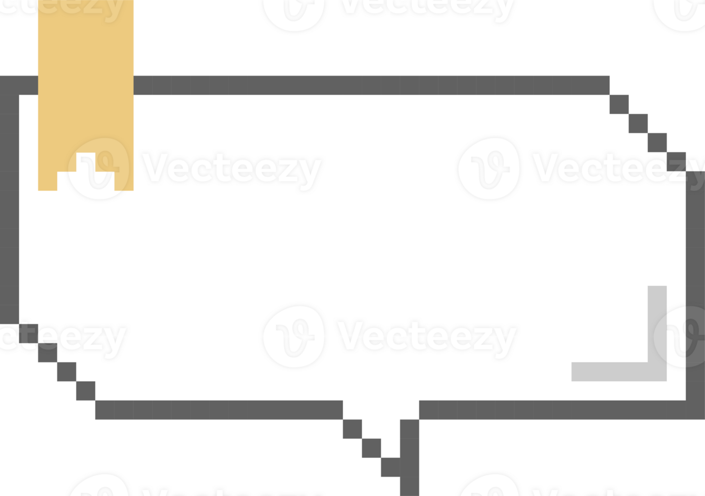8bit retro game pixel speech bubble balloon with bookmark, icon sticker memo keyword planner text box banner png