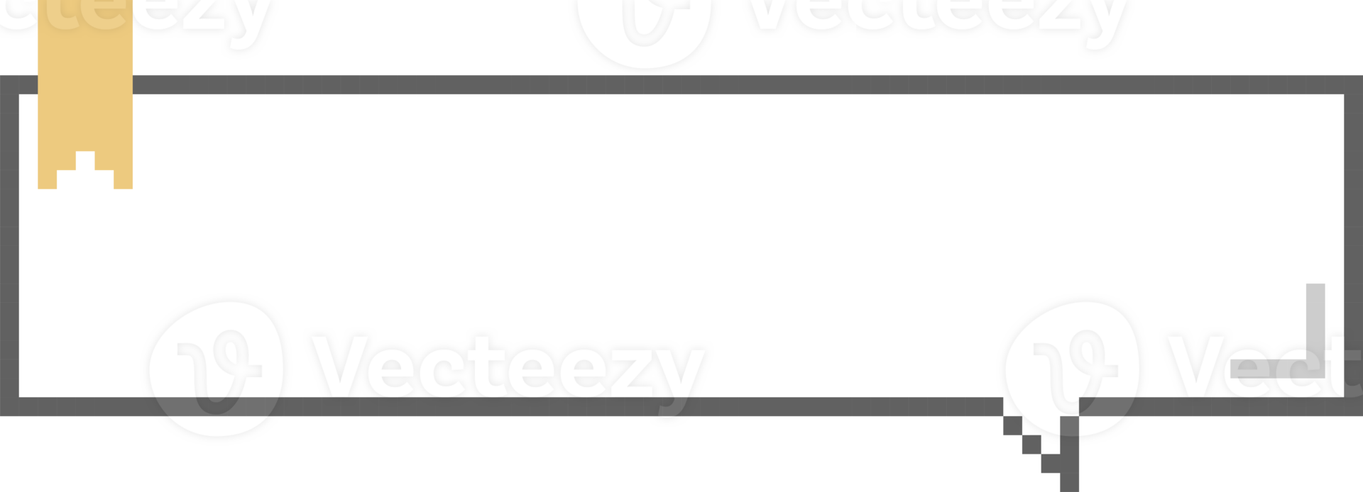 8bit retro game pixel speech bubble balloon with bookmark, icon sticker memo keyword planner text box banner png