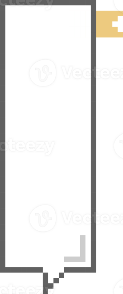 8bit retro game pixel speech bubble balloon with bookmark, icon sticker memo keyword planner text box banner png