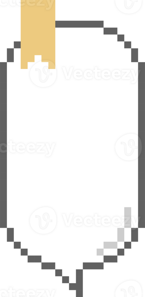 8bit retro game pixel speech bubble balloon with bookmark, icon sticker memo keyword planner text box banner png
