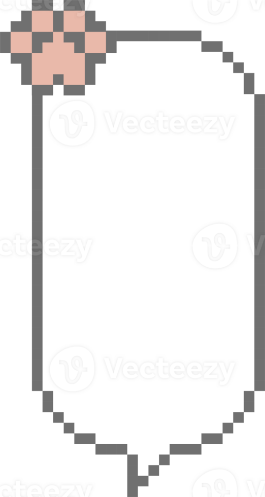 8bit retro game pixel speech bubble balloon cat dog paw foot print animal pet concept icon sticker memo keyword planner text box banner png