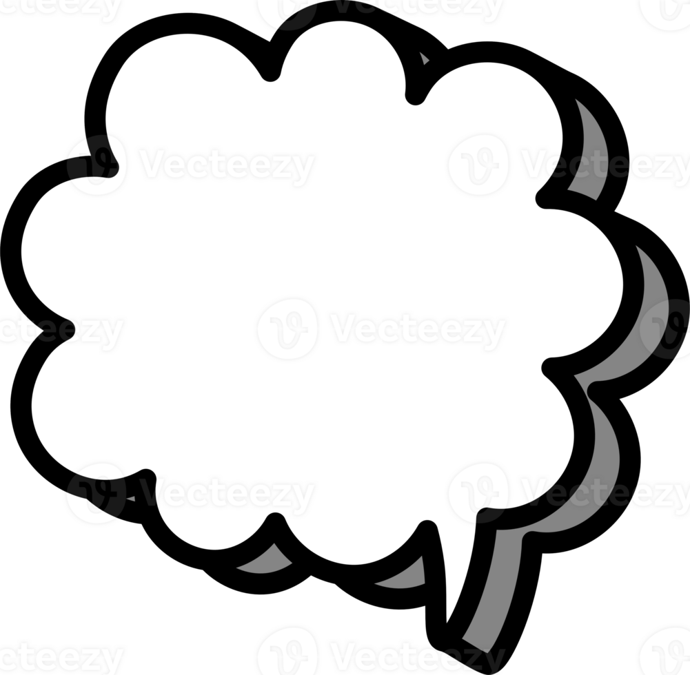 3d black and white color speech bubble balloon icon sticker memo keyword planner text box banner png
