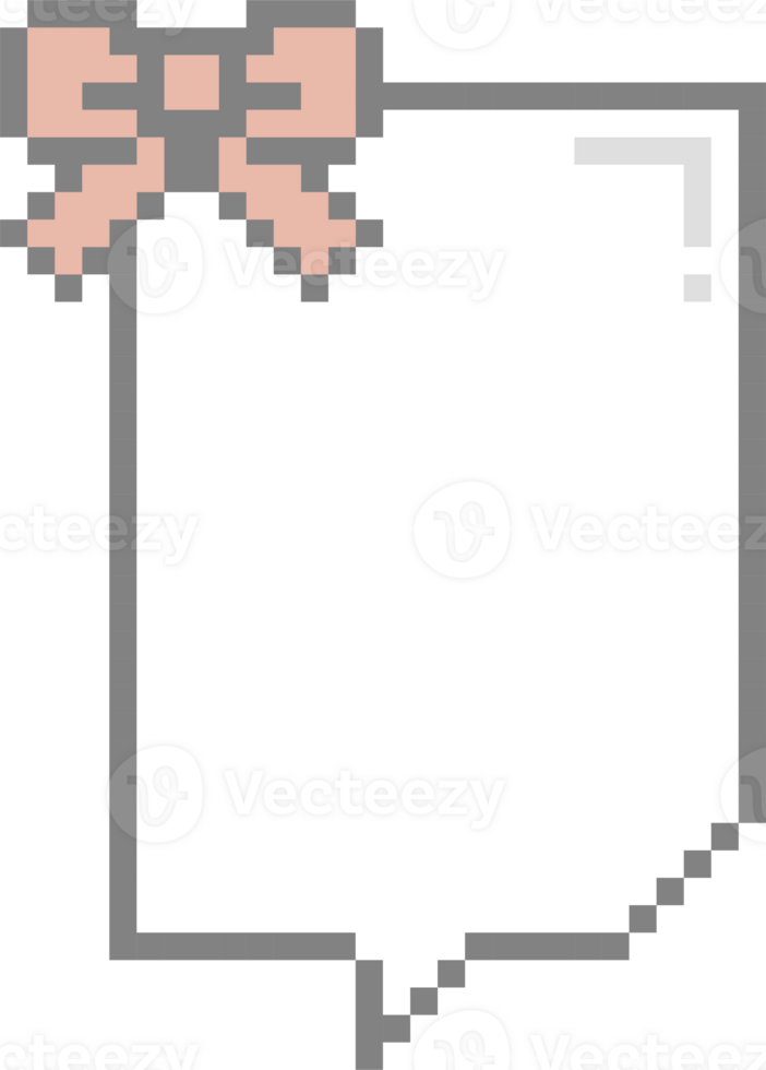 8 bits retro juego píxel Arte arco cinta habla burbuja globo rosado color icono pegatina memorándum palabra clave planificador texto caja bandera png