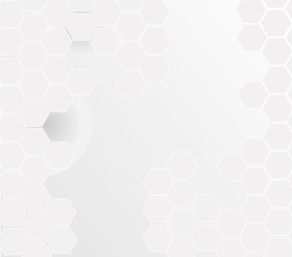 Abstract. Embossed Hexagon , honeycomb white Background ,light and shadow , vector