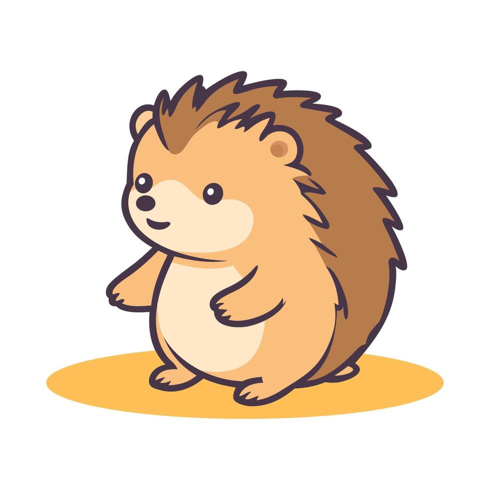 Funny hedgehog cartoon character, illustration isolated on white background. vector
