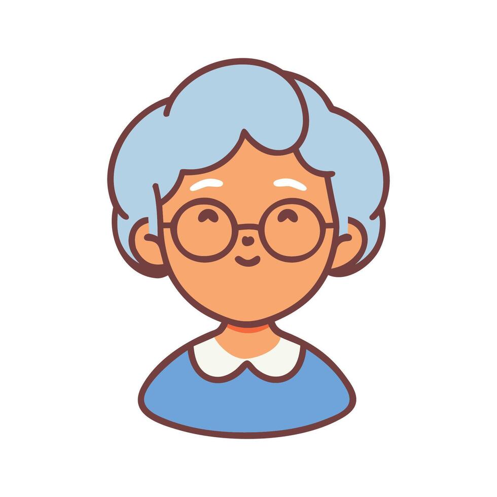 Cartoon Illustration of Smiling Grandma vector