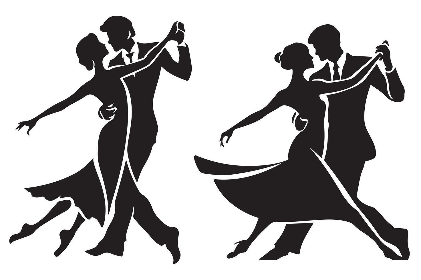 silhouette of a dancing couple vector