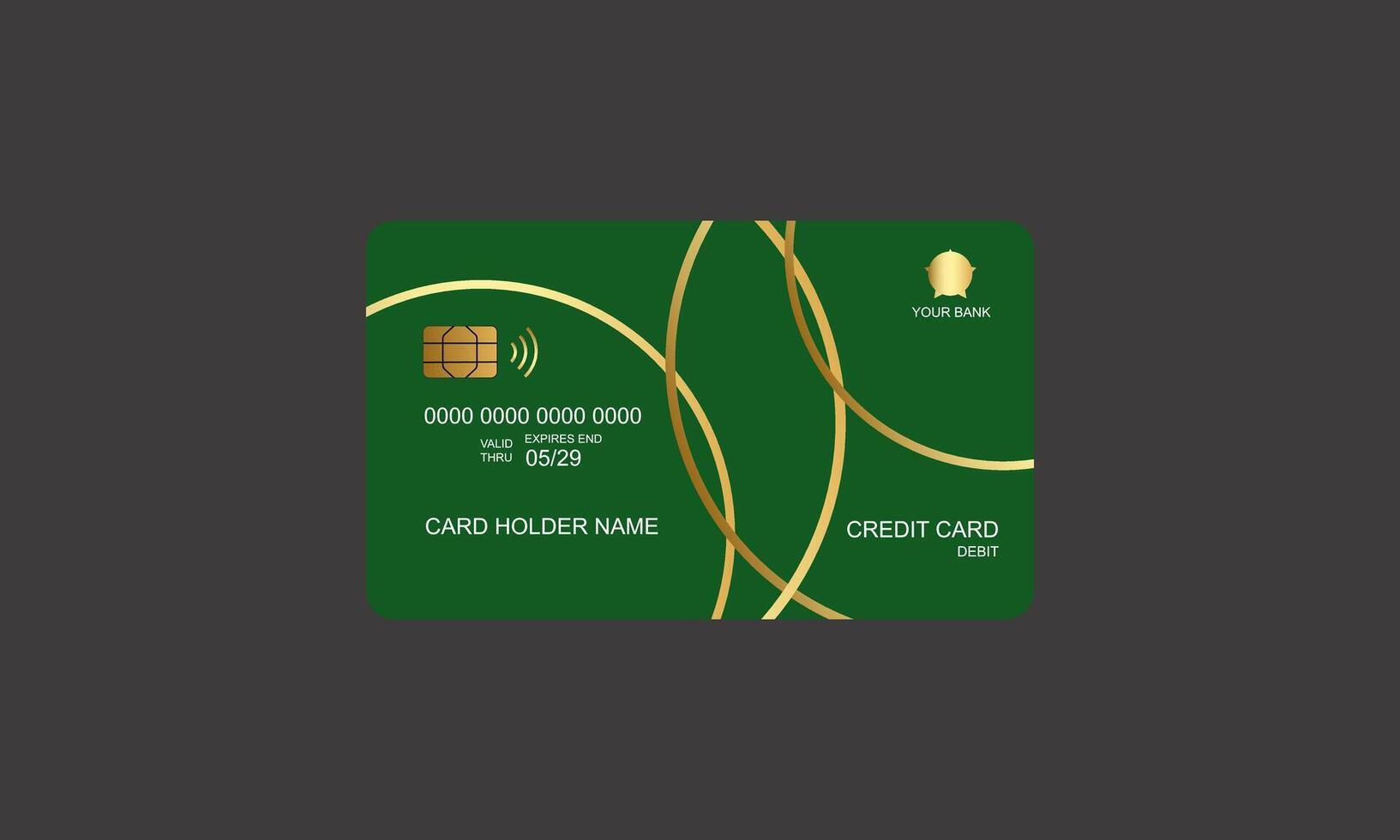 luxury gold bank credit card green color 47581450 Vector Art at Vecteezy