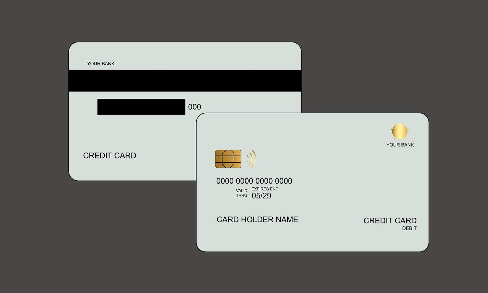 Set of Credit Cards White Color vector