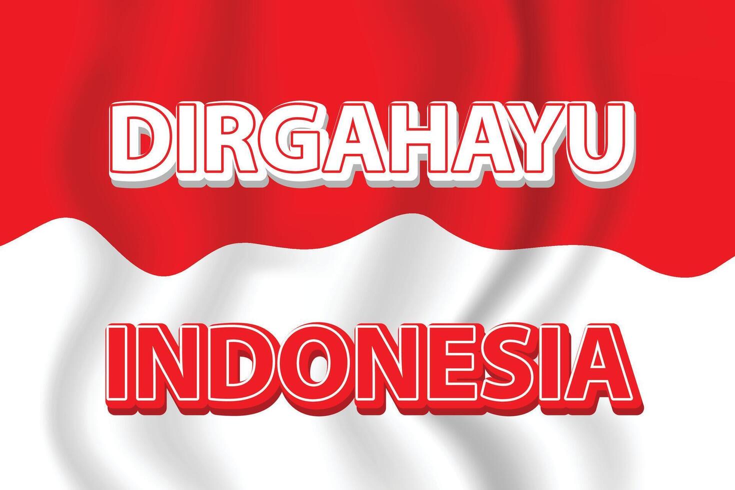 Banner template design Indonesia independence day celebration with flag red and white background. art vector