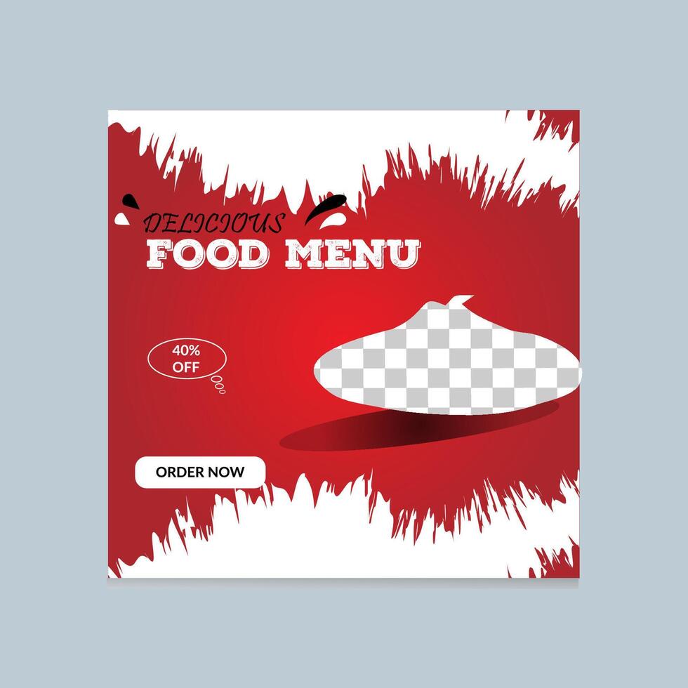 Food menu and restaurant social media marketing web banner template. Healthy fast food business website background vector