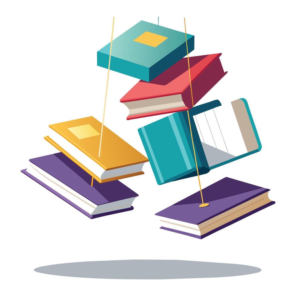 Book stack Illustration concept vector