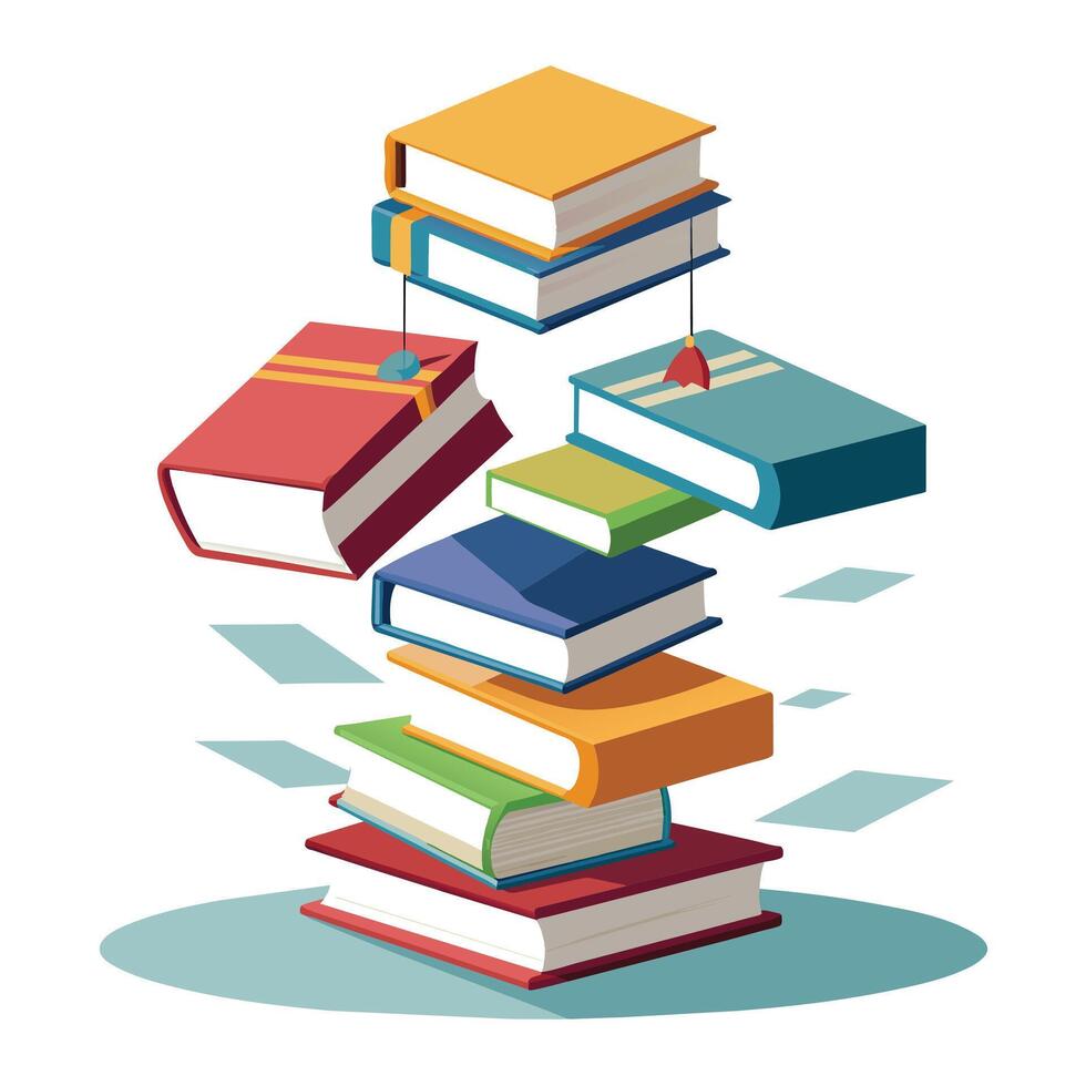 Book stack Illustration concept vector