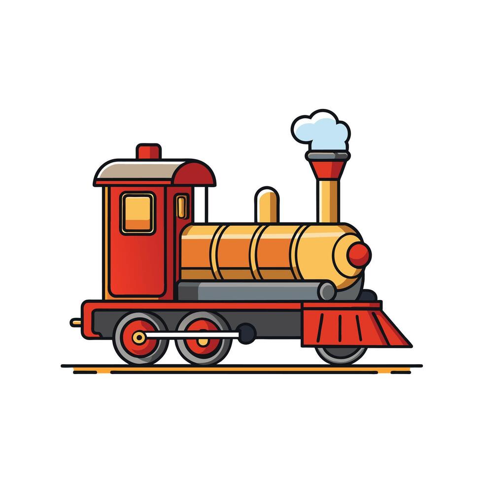 Retro style steam engine train illustration vector