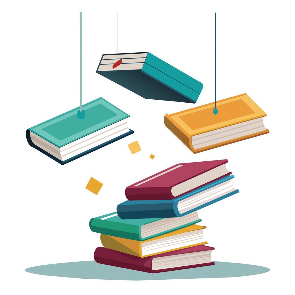 Book stack Illustration concept vector